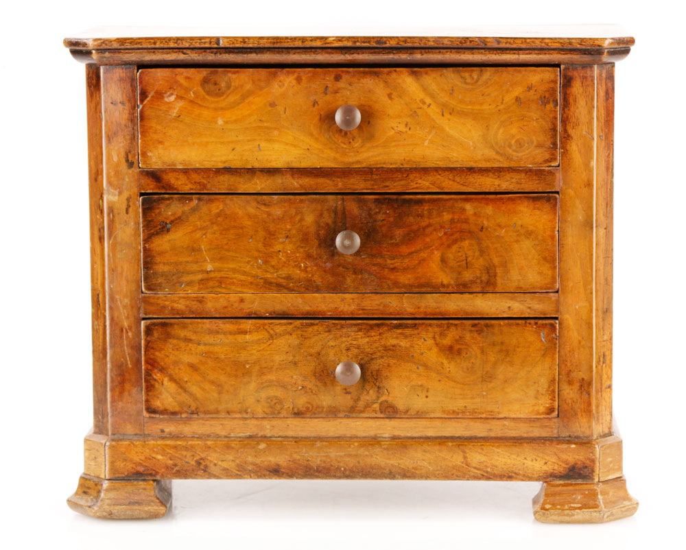 Appraisal: - Early American Miniature Chest Early American miniature chest walnut