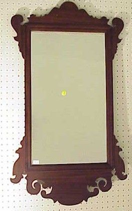 Appraisal: Chippendale style wall mirror mahogany and mahogany veneer repaired h