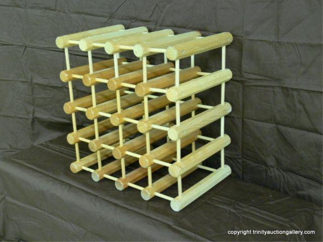 Appraisal: Unique Oak Peg Wine Bottle Rack - as is it