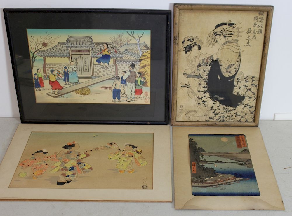 Appraisal: Lot of Asian Prints A Woodblock x x x and