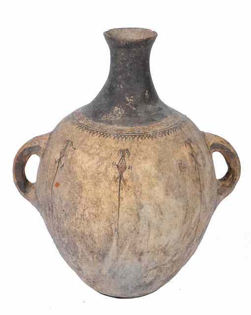 Appraisal: A RIF MOUNTAINS LARGE CERAMIC WATER POT two handled with