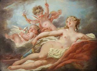 Appraisal: Painting Attributed to Fran ois Boucher Attributed to Fran ois