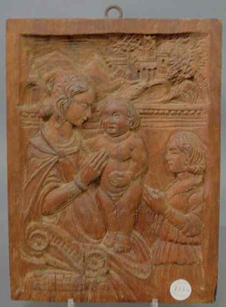 Appraisal: Carved wood baroque style plaque from the Sotheby's auction of