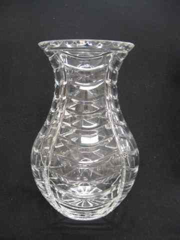 Appraisal: Tiffany Cut Crystal Vase drapery decor '' signed excellent