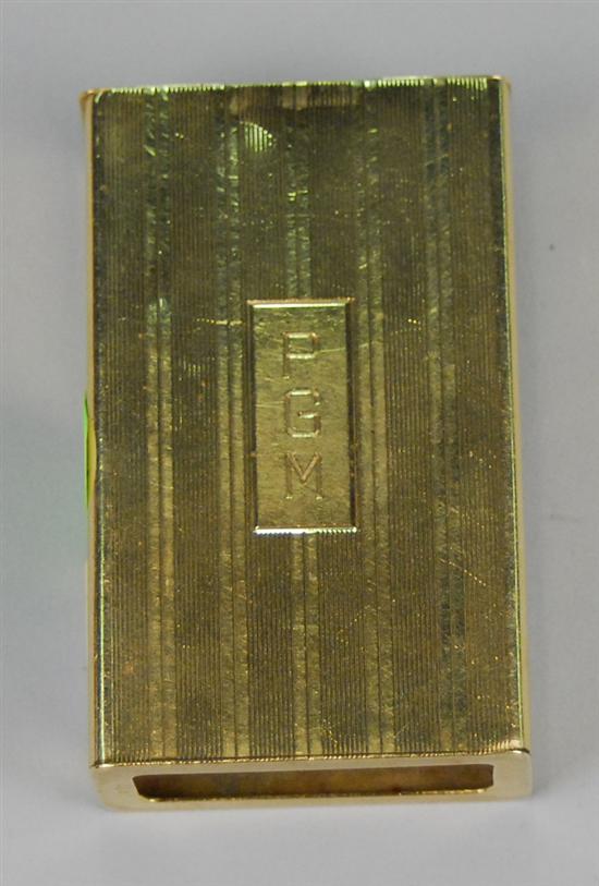 Appraisal: K YELLOW GOLD CIGARETTE CASE initialled PGM height inches weight