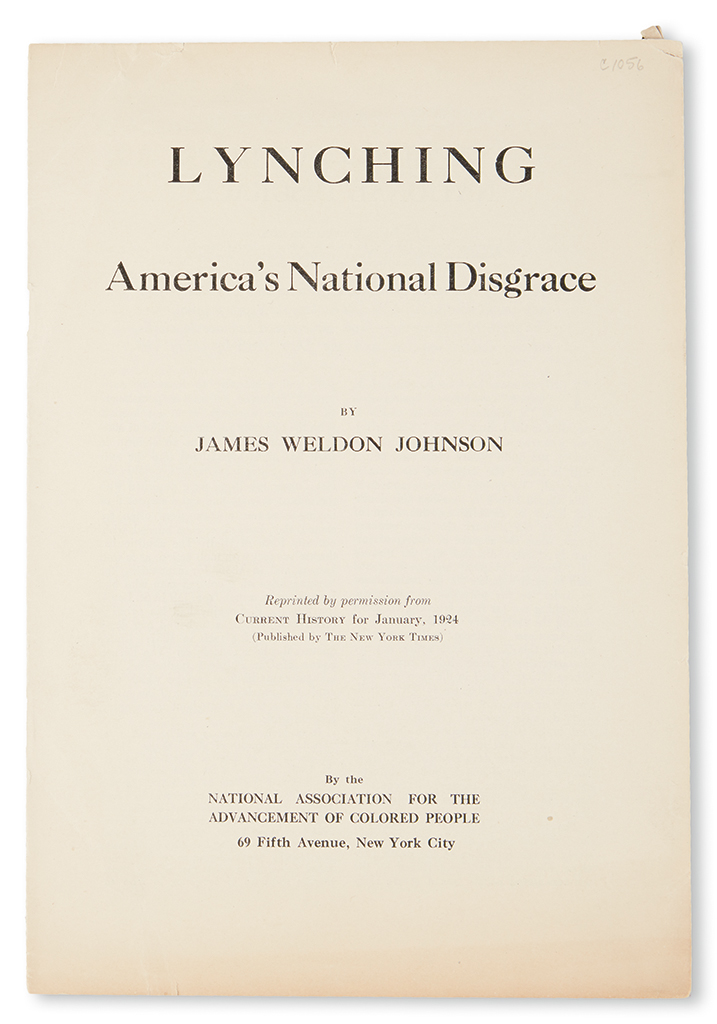 Appraisal: CIVIL RIGHTS LYNCHING Group of seven items relating to the