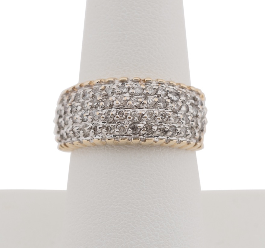 Appraisal: K YELLOW GOLD DIAMOND BAND RING k yellow gold with