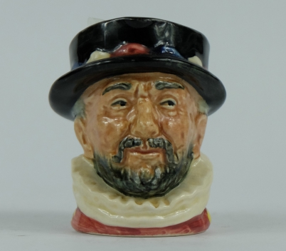 Appraisal: Royal Doulton miniature character jug Beefeater GR handle with yellow