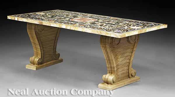 Appraisal: An Elaborate Baroque-Style Specimen Marble Table after the antique the