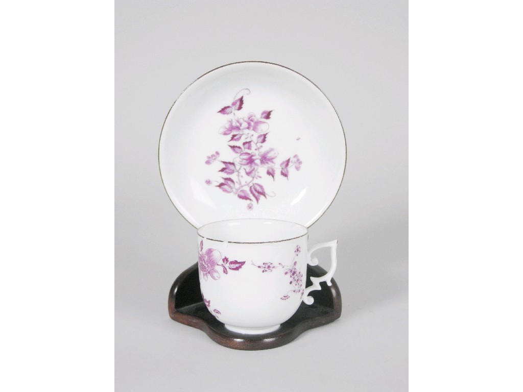 Appraisal: An early Meissen Cup and Saucer painted flowering sprigs in