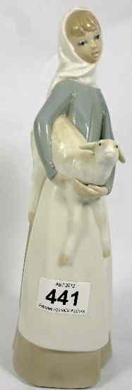 Appraisal: Lladro Large Figure of a Girl holding a Sheep cm