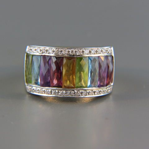 Appraisal: Diamond Gemstone Ring topaz garnet citrine peridot amethyst totaling carats