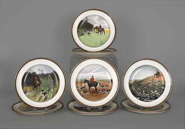 Appraisal: Set twelve Copeland plates with decoration by Lionel Edwards dia