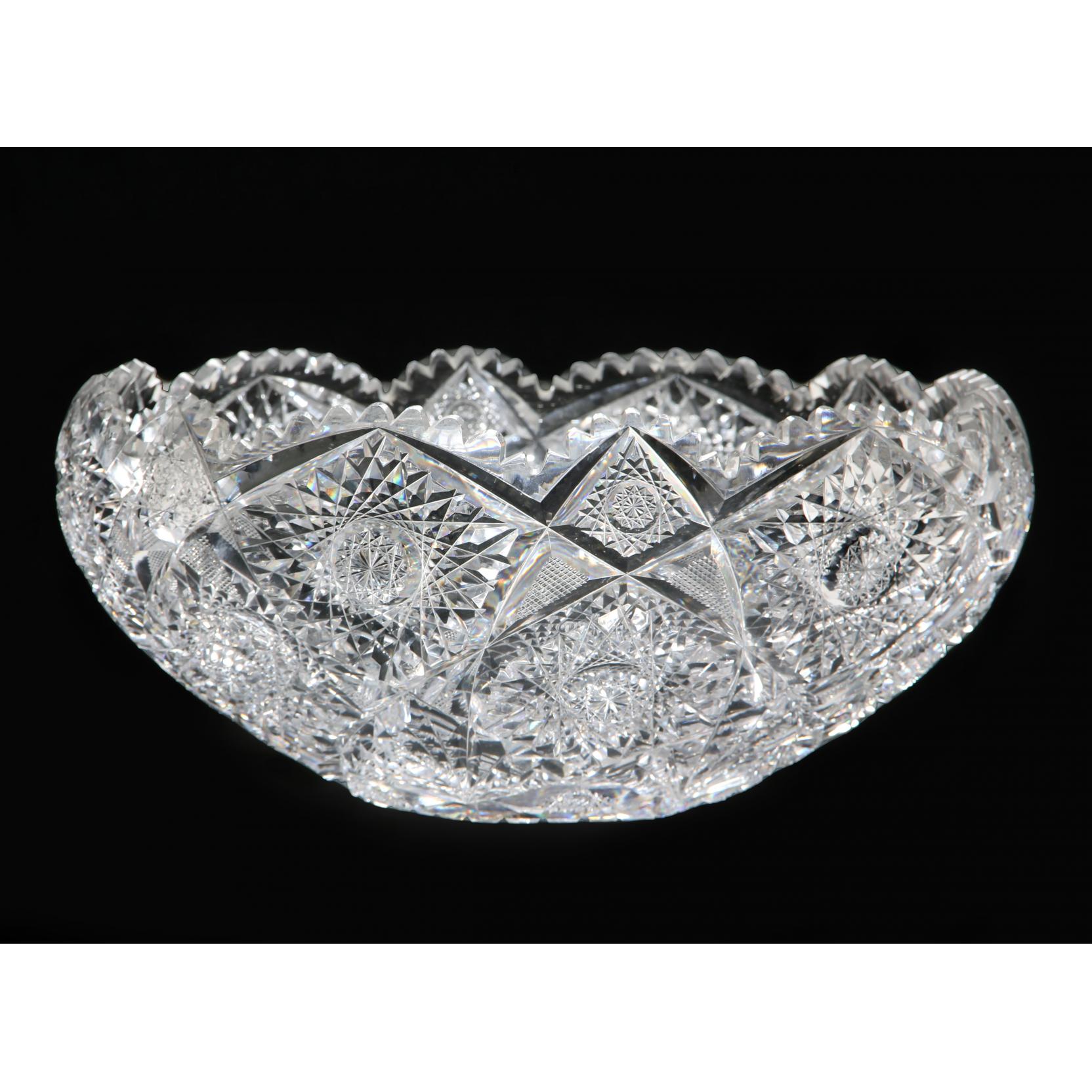 Appraisal: Signed Hawkes American Brilliant Period Cut Glass Punch Bowl with