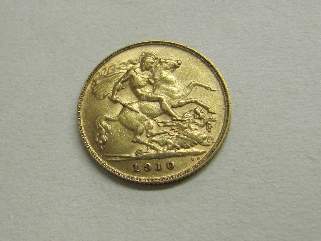 Appraisal: Edward VII head half sovereign dated