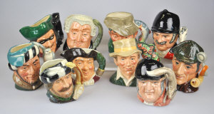 Appraisal: Ten small Royal Doulton character jugs - The Poacher The