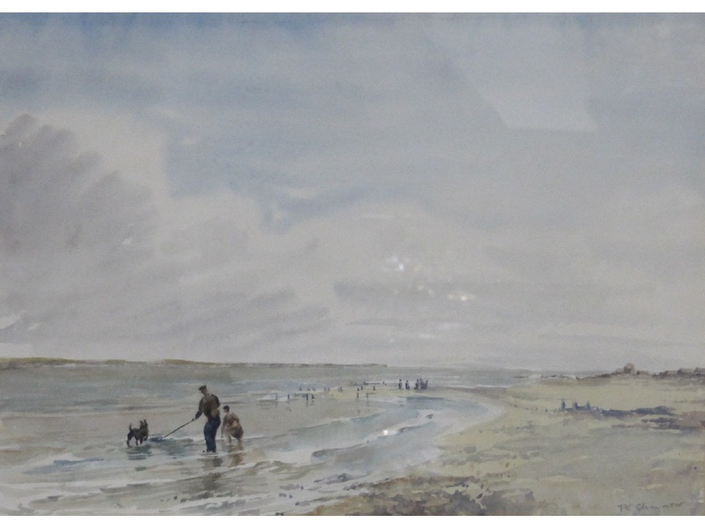 Appraisal: P C CLEMMON Watercolour 'A Coast Scene with figures on