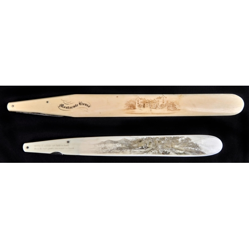 Appraisal: A William IV ivory letter knife stamped with a scene