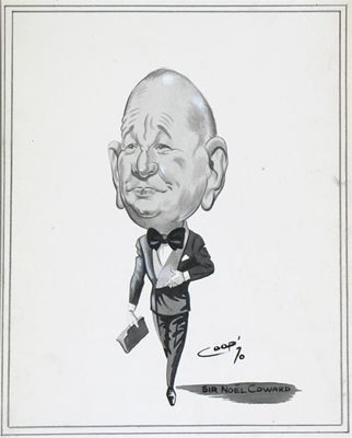 Appraisal: COOP th Century Caricature of Sir Noel Coward Signed titled