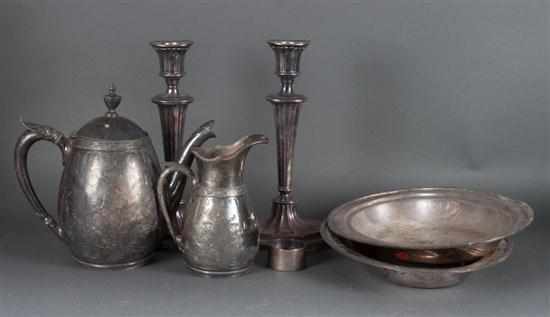 Appraisal: Assortment of American and English silver-platedware by various makers comprising