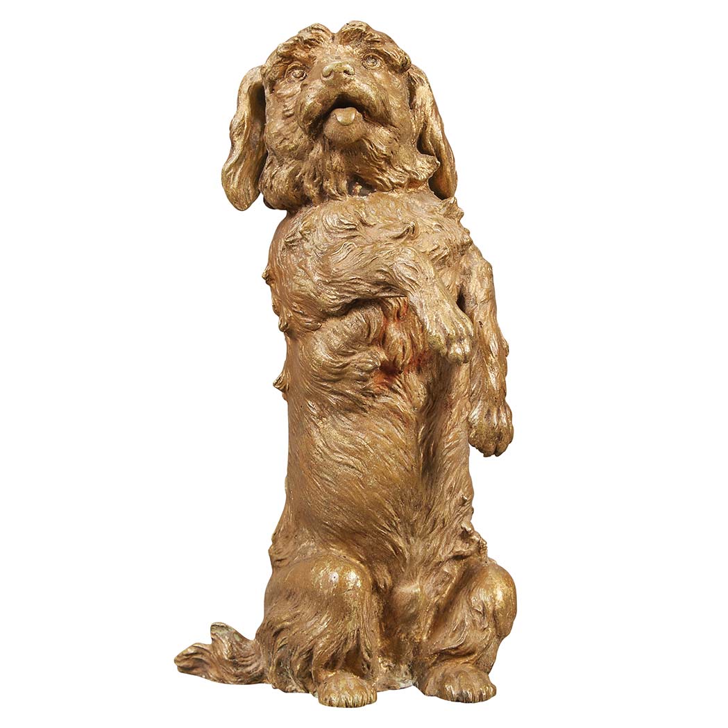 Appraisal: Franz Bergman Cold Painted Bronze Figure of a Dog Late