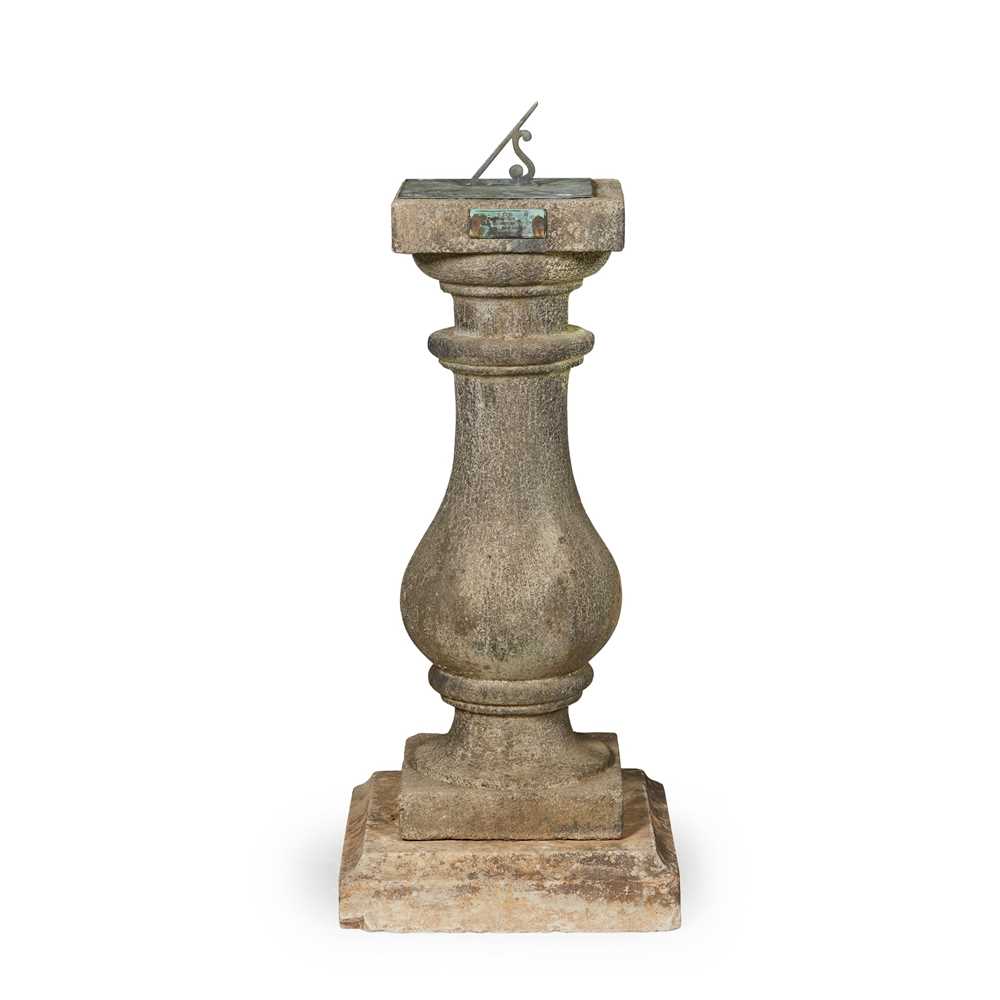 Appraisal: OLD WATERLOO BRIDGE STONE BALUSTER AND ASSOCIATED SUNDIAL TH CENTURY