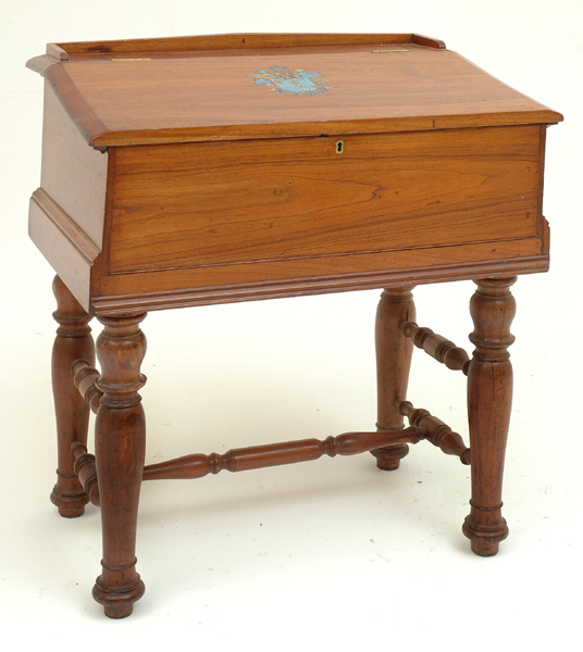 Appraisal: A TH CENTURY CEDAR AND PINE CAPTAIN'S DESK The sloping