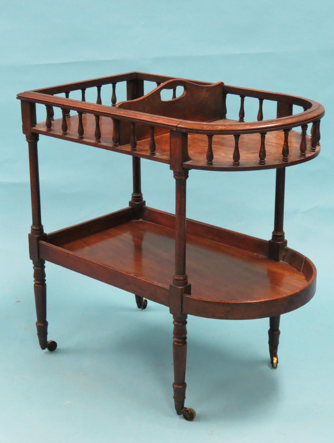 Appraisal: An early th century mahogany Butler's trolley signed Bulstrode Paddington