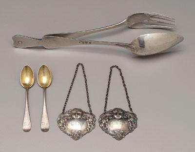 Appraisal: pieces silver Dutch salad tongs marks for Netherlands fine -