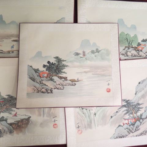 Appraisal: Oriental Paintings on Silk signed