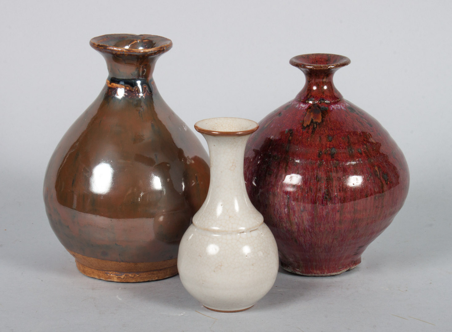 Appraisal: Three Chinese monochrome porcelain vases late th early th century