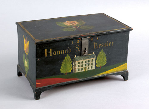 Appraisal: Jonas Weber Lancaster County Pennsylvania - painted pine trinket box