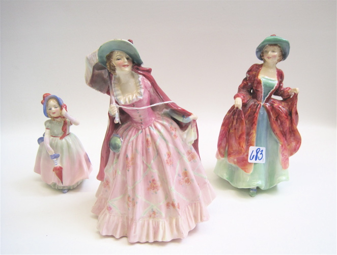 Appraisal: THREE ROYAL DOULTON PORCELAIN FIGURES Mirabel HN- H Margaret HM-