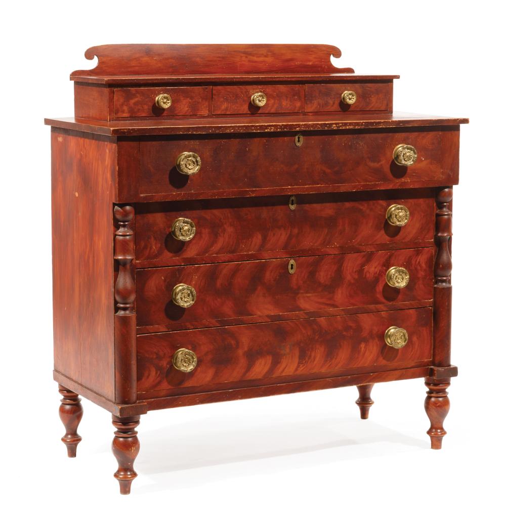 Appraisal: American Faux Bois Pine Chest of Drawers c probably New