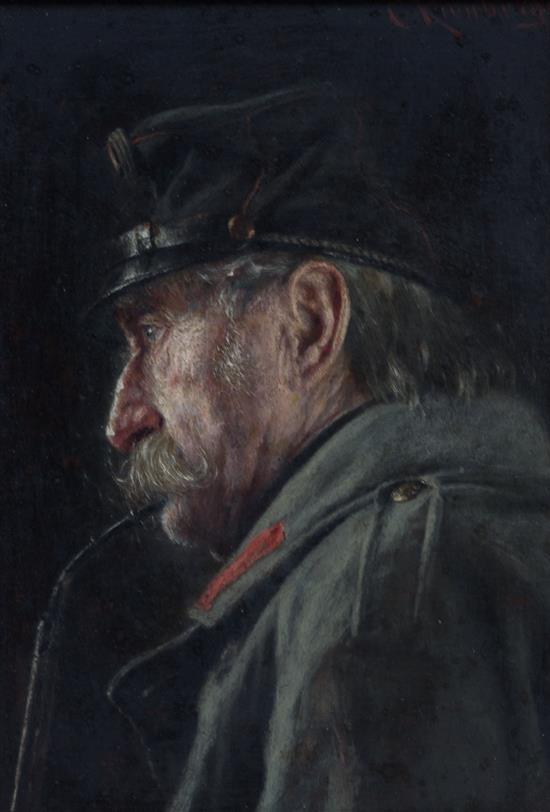 Appraisal: Sale Lot Carl Kronberger Austrian - Portrait of a Soldier