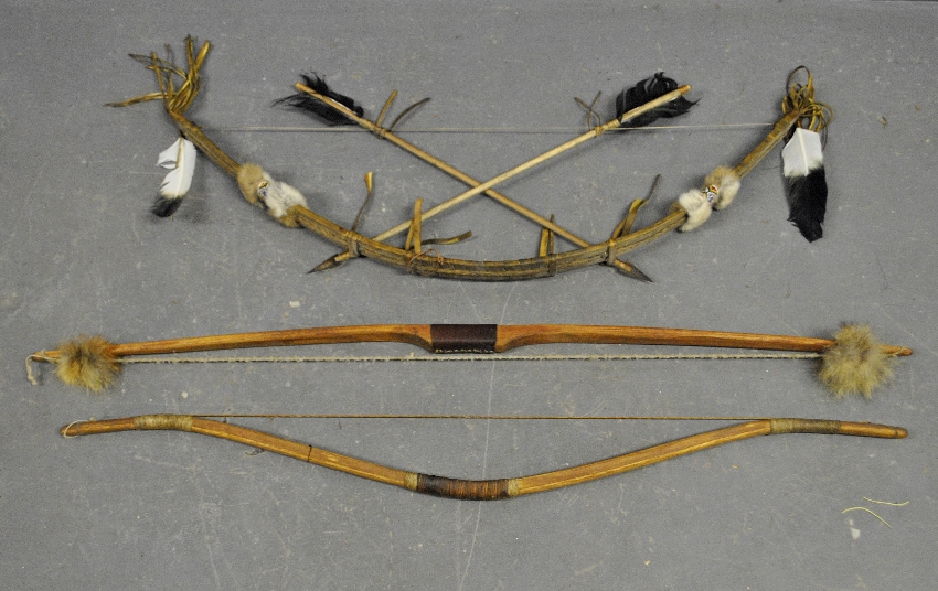 Appraisal: - Three Southwest Indian bows incl a leather covered example