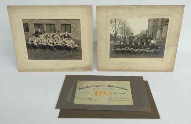 Appraisal: Lot two early baseball and football photos images '' x