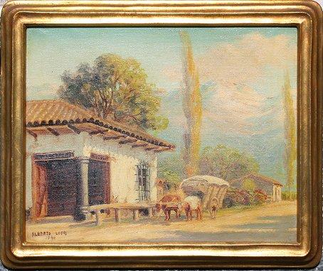 Appraisal: LOBOS Alberto Chile - Chilean Town Scene OIL C ''