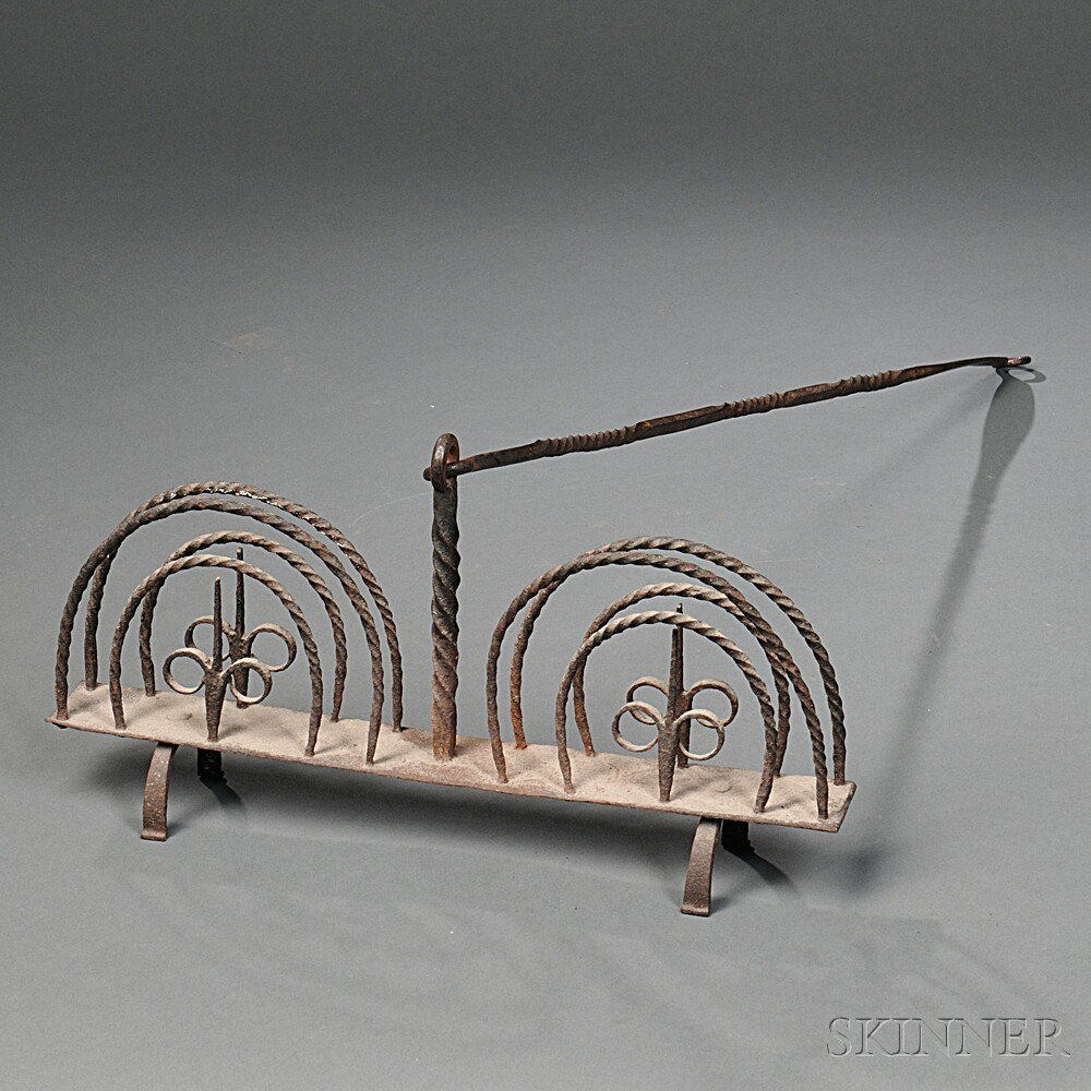 Appraisal: Wrought Iron Hanging Toaster America late th early th century