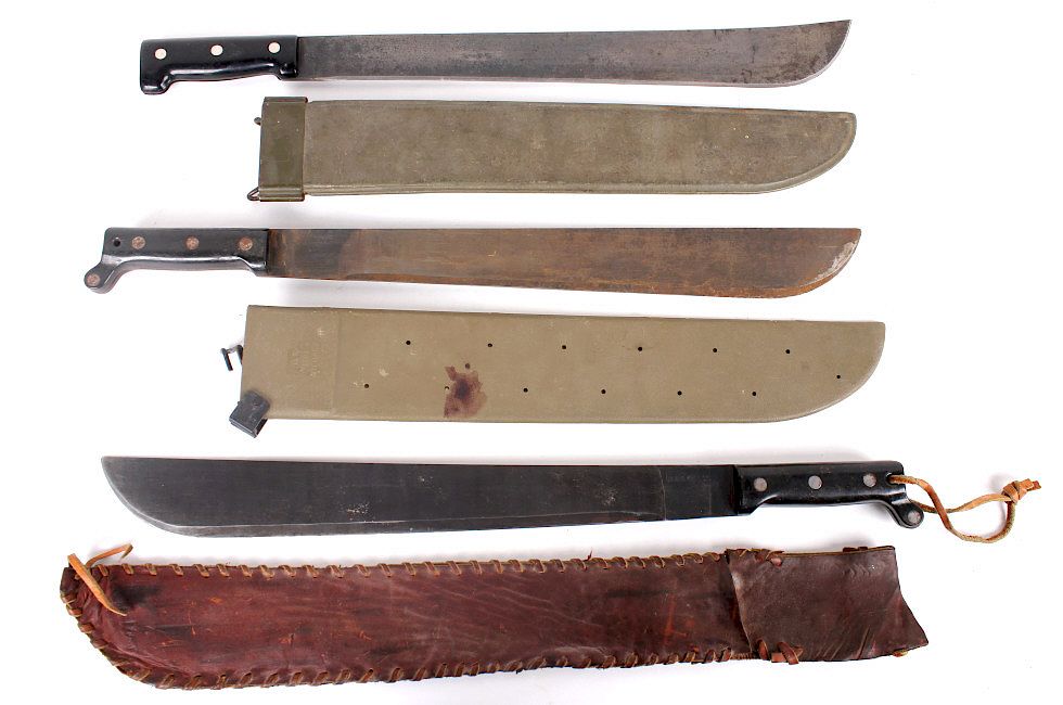 Appraisal: WW II and later U S Military Machetes This lot