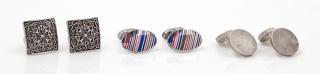 Appraisal: A Collection of Sterling Silver Cufflinks dwts A Collection of