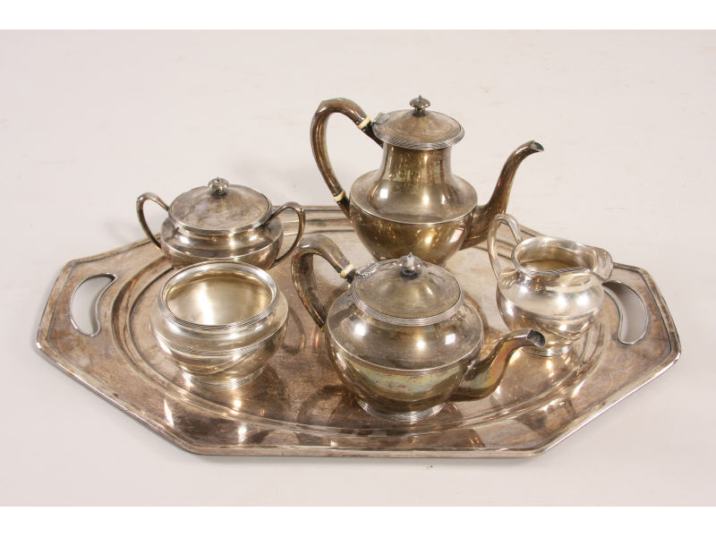 Appraisal: Frank W Smith Sterling Silver Tea Set with Tray five