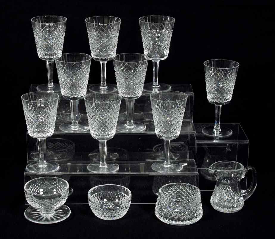 Appraisal: WATERFORD CRYSTAL IN THE ALANA PATTERN piece to include goblets