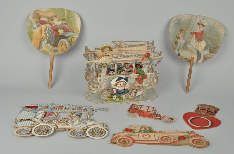 Appraisal: Lot of Valentines Other Items Includes a folding street car