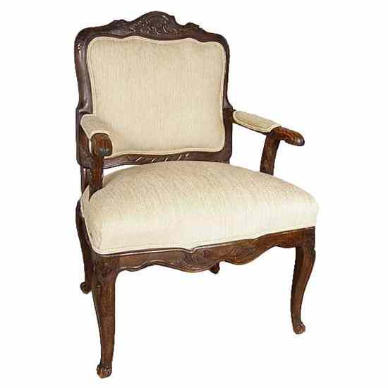 Appraisal: A Swedish Rococo Revival Beechwood Armchair circa having a rocaille