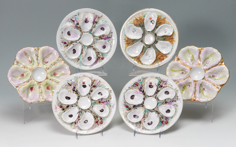 Appraisal: UNION PORCELAIN WORKS OYSTER PLATES oyster plates total are well