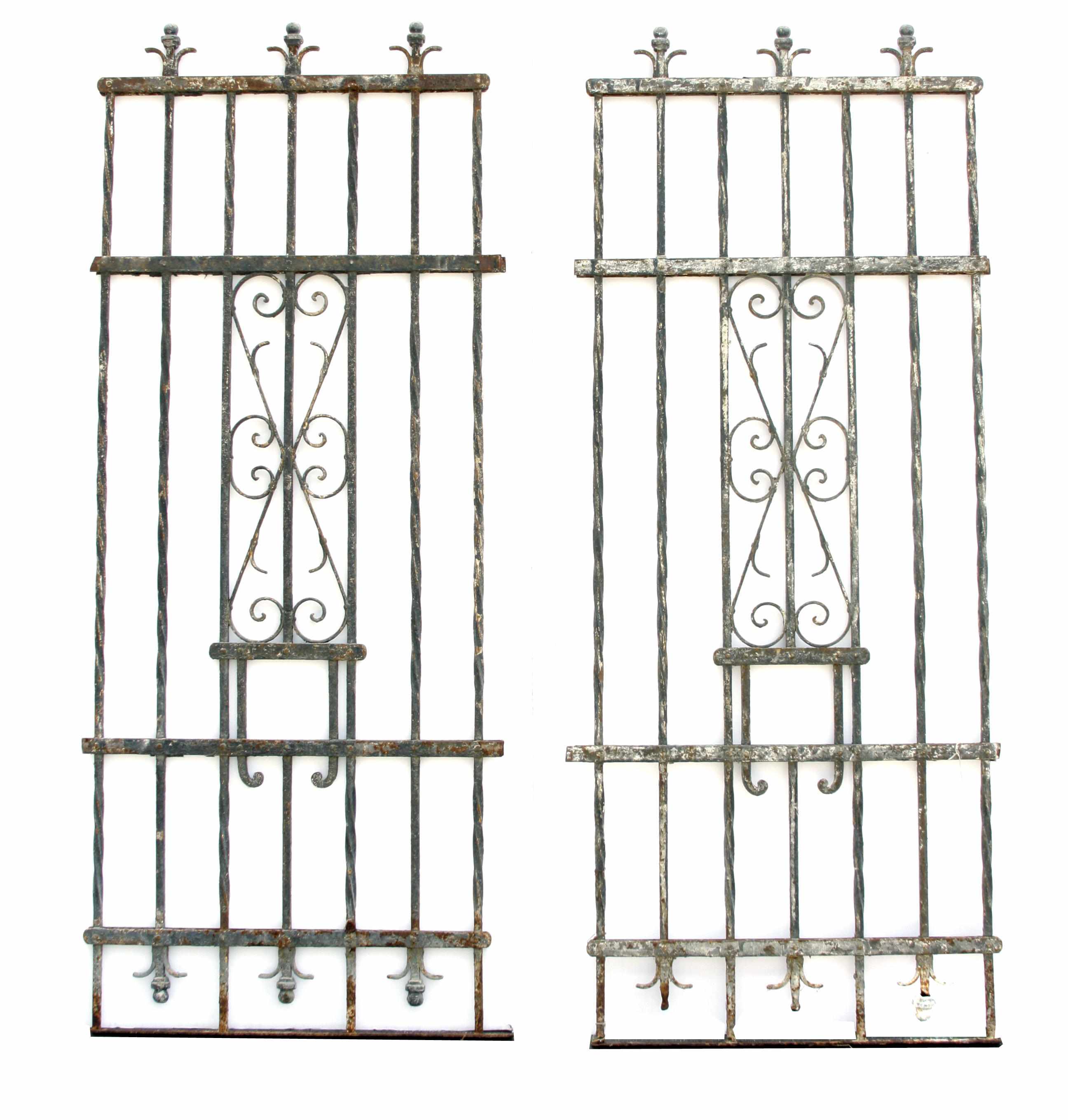 Appraisal: A set of eleven wrought iron gate sections height of