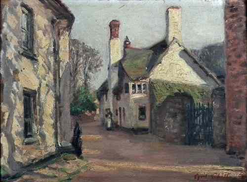 Appraisal: Cyril Chittenden - Two oil paintings - Village street scene