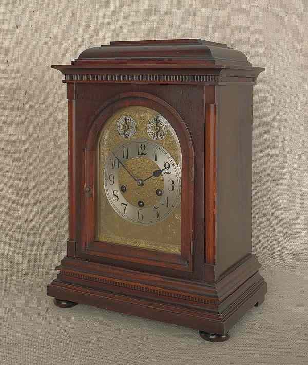 Appraisal: Junghans mahogany mantle clock h