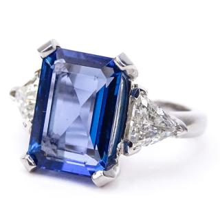 Appraisal: Approx Carat Emerald Cut Tanzanite Carat Trillion Cut Diamond and